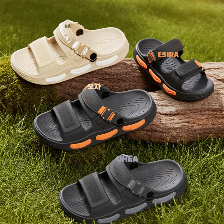 남성 아우터 비치화 패션 내마모성 미끄럼 방지 통굽 스니커즈 비치화 해변 방취 샌들 남성