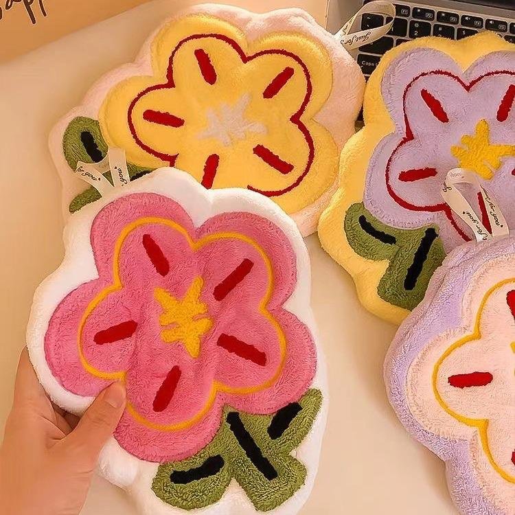 Youqianhua cute kitchen and bathroom small towel does not shed coral fleece super absorbent hangable