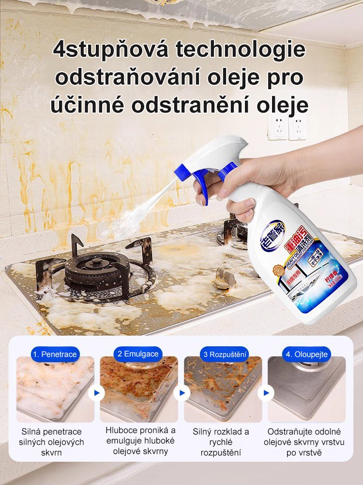 【Jedním stříknutím okamžitě čisté】Čistící prostředek na olejové skvrny, který šetří čas a energii.