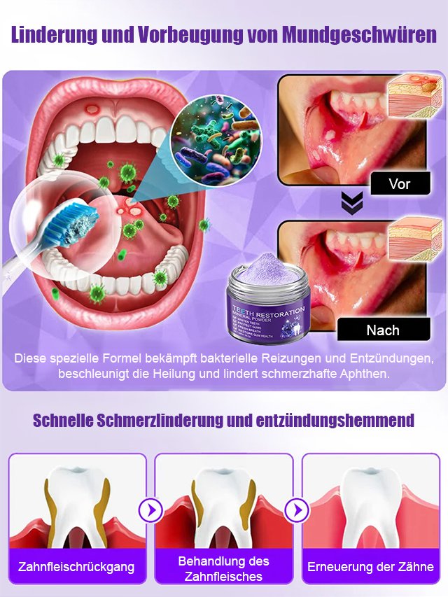 【Zahnpflege-Regeneration】Zahnreparatur und Aufhellung mit mineralischem Zahnpulver