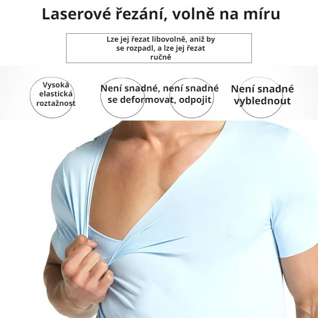  Pánské bezešvé přiléhavé tričko z ledového hedvábí