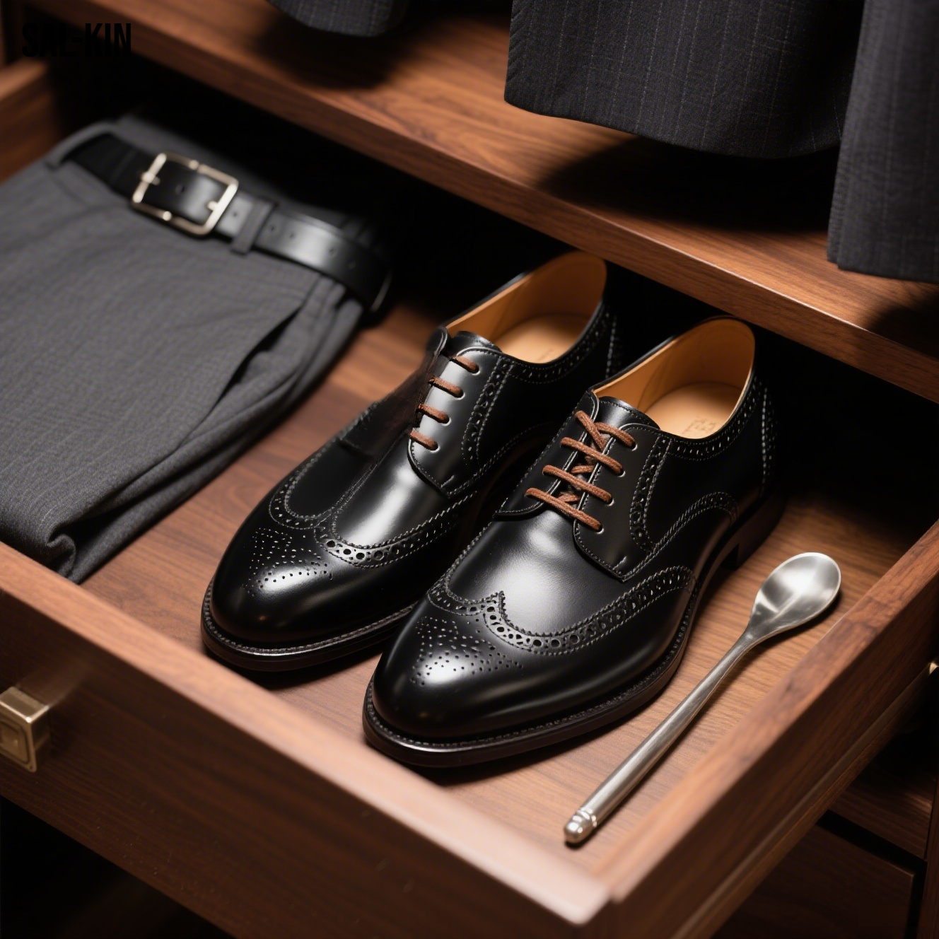 영국 스타일 여름 비즈니스 정장 가죽 신발 전체 이미지