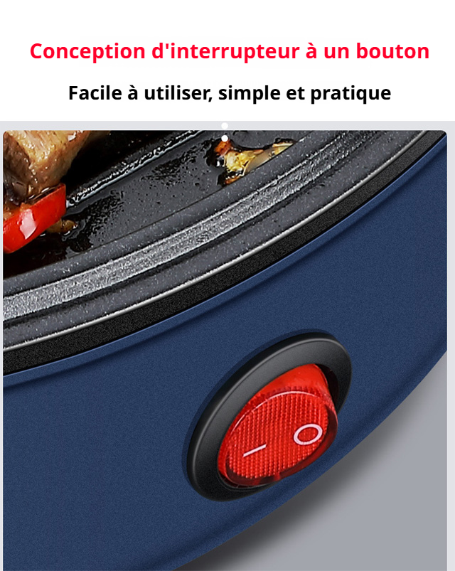 Vue rapprochée des boutons de contrôle du mini gril