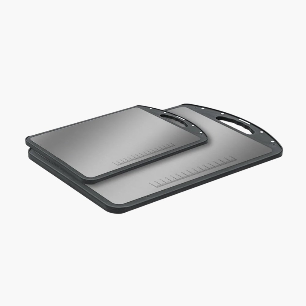 Stainless steel double-sided cutting board