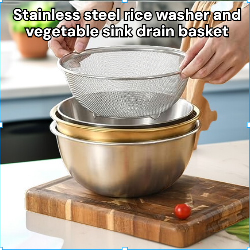 Kitchen rice washer stainless steel vegetable sink drain basket