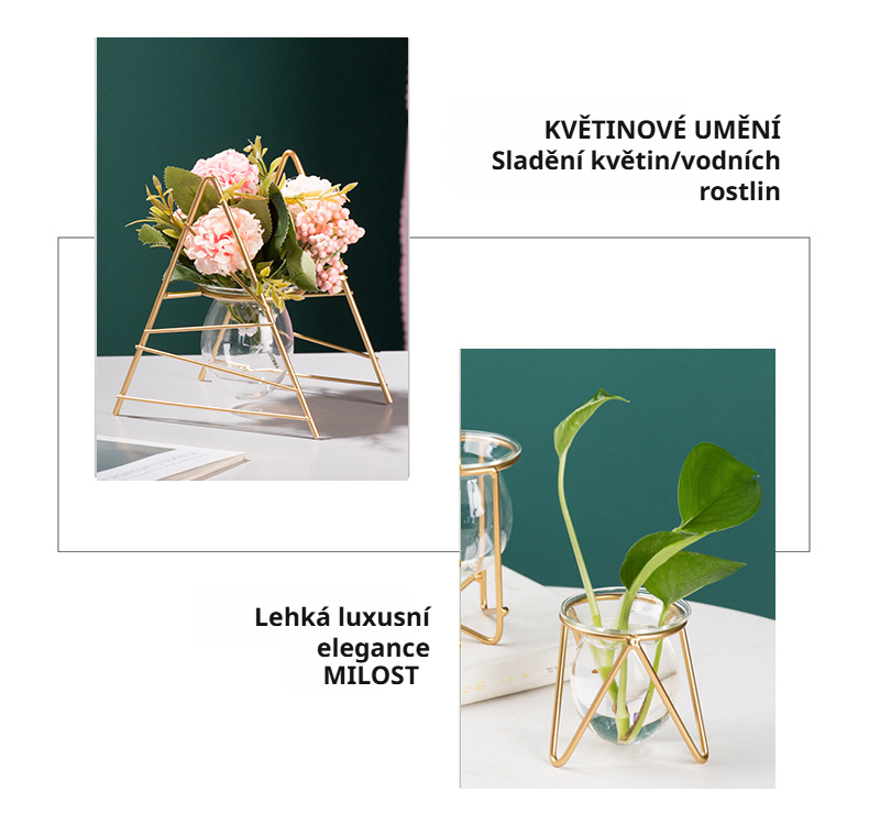 Dekorativní květináč na vodní rostliny z čirého skla