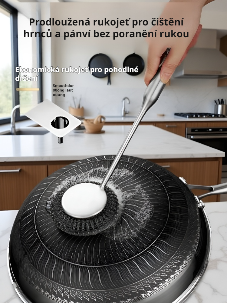 Čistící zázrak na hrnce – nerezový kartáč na nádobí