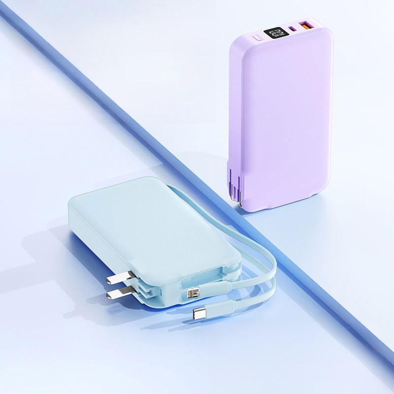 พาวเวอร์แบงค์พร้อมปลั๊กแบบพกพาแบบ3 ใน 1