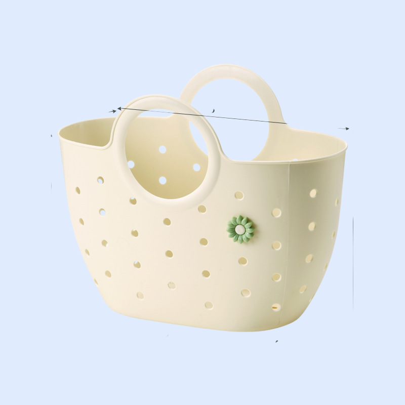 バスルーム用多機能収納バスケット・シンプルデザイン・底部通気穴付き・学生寮に最適