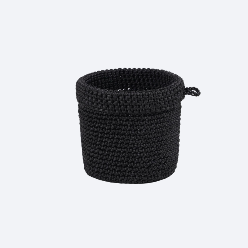 Cotton thread hand woven fabric storage basket