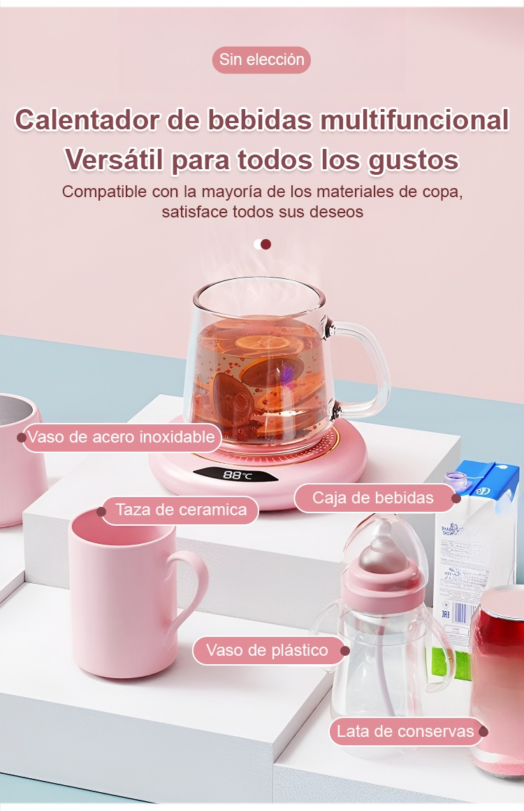 Calentador de tazas eléctrico conectado a laptop