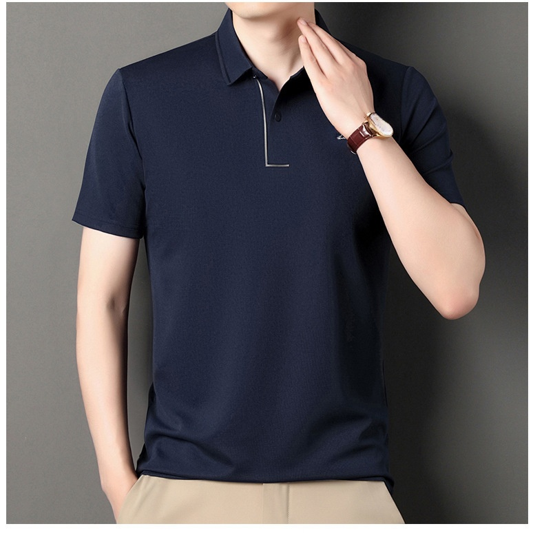 メンズパパ半袖Tシャツ ラペル メンズ 夏 ハーフスリーブ トップス カジュアル・ビジネス半袖Tシャツ