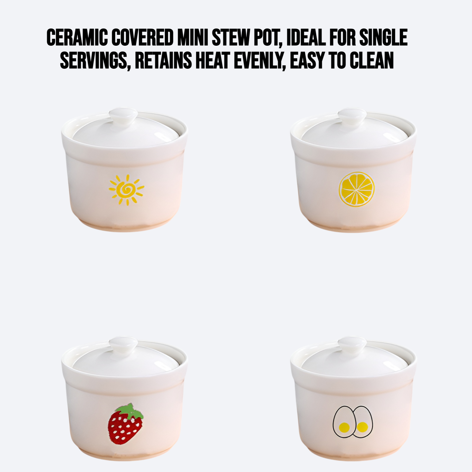 Ceramic covered mini stew pot