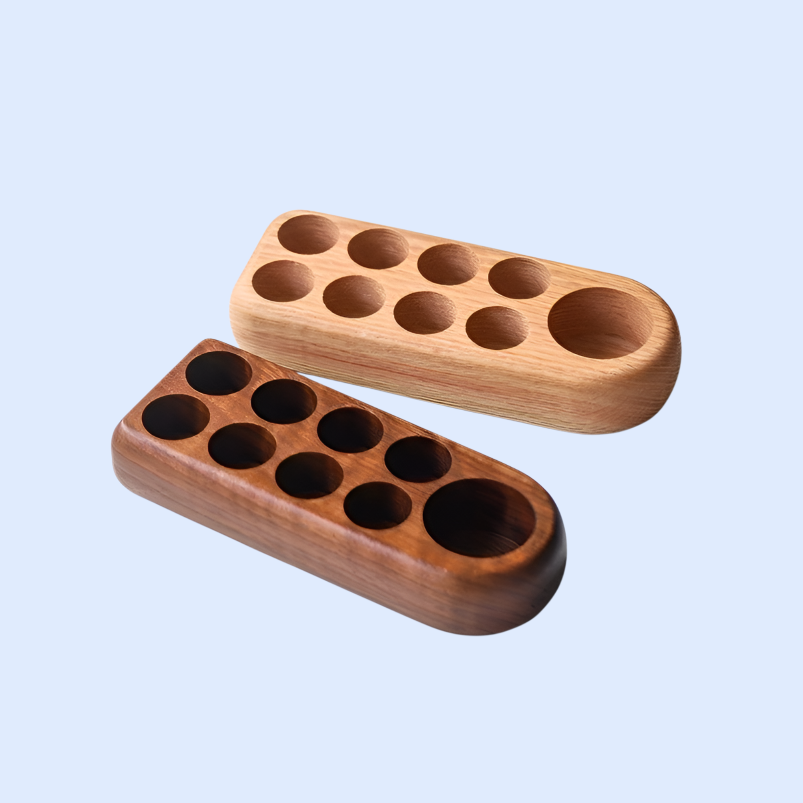 3穴 9穴 レッドオーク 口紅 エッセンシャルオイル 収納ボックス 無垢材フレーム 美容サロン アロマセラピスト エッセンシャルオイルボトル デスクトップディスプレイスタンド