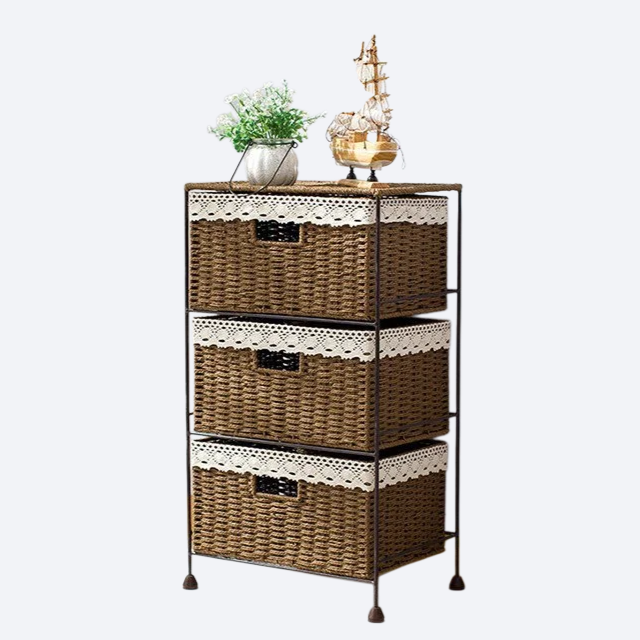 家庭用カバー付き編み収納ボックス