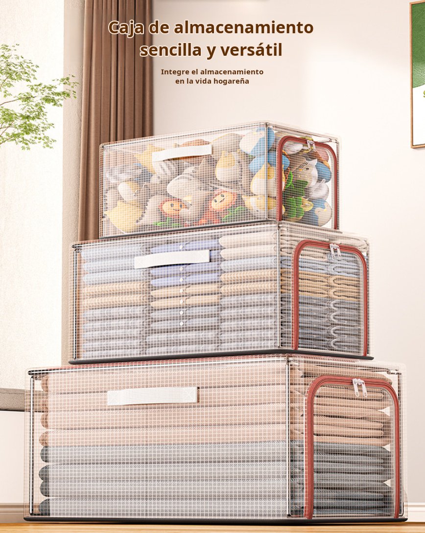 Caja de almacenamiento de ropa de malla de PVC transparente