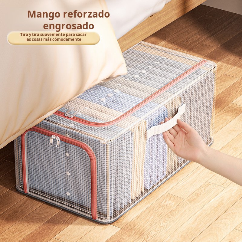 Nueva caja de almacenamiento de ropa de malla de PVC transparente, caja de almacenamiento de ropa pa