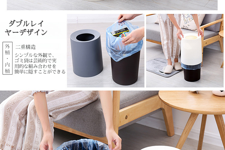 使いやすい蓋のないごみ箱