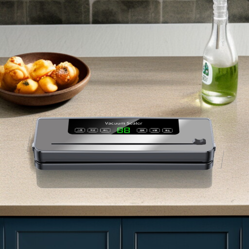 カッター付き小型家庭用自動真空シール機 食品保存真空圧縮包装機