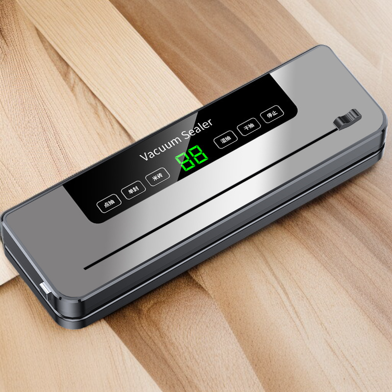 カッター付き小型家庭用自動真空シール機 食品保存真空圧縮包装機