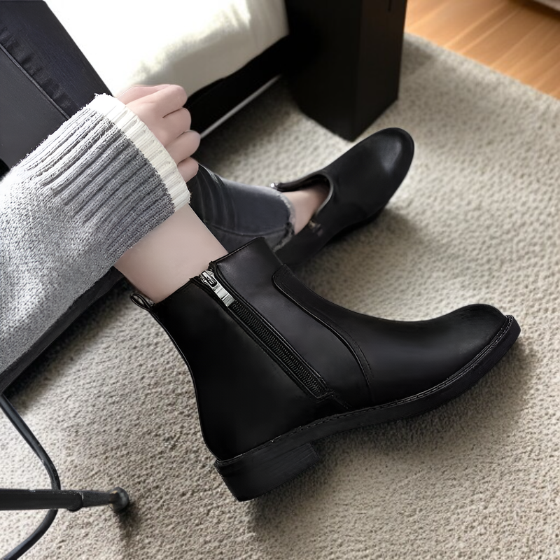 ブーツ レディース ショートブーツ 2024年秋冬新作 チェルシー スノーブーツ フラット