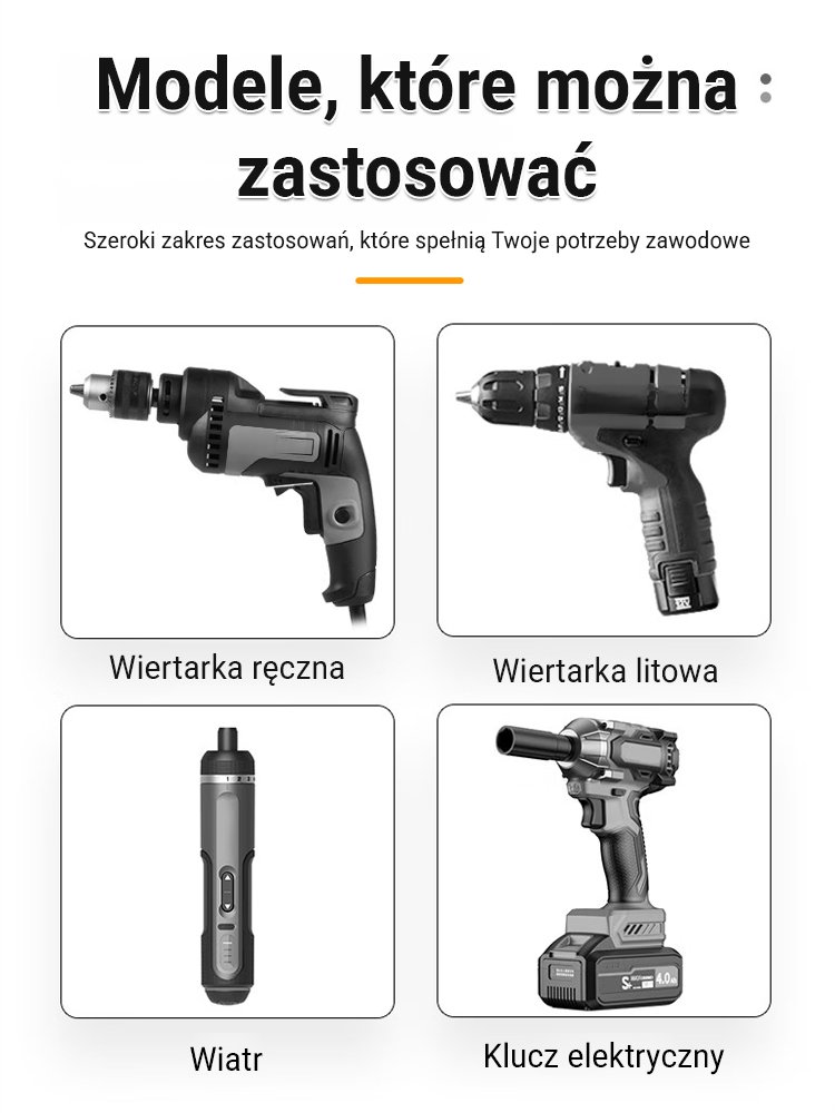 Zestaw bitów odpornych na poślizg, uderzenia i z silnym magnesem.