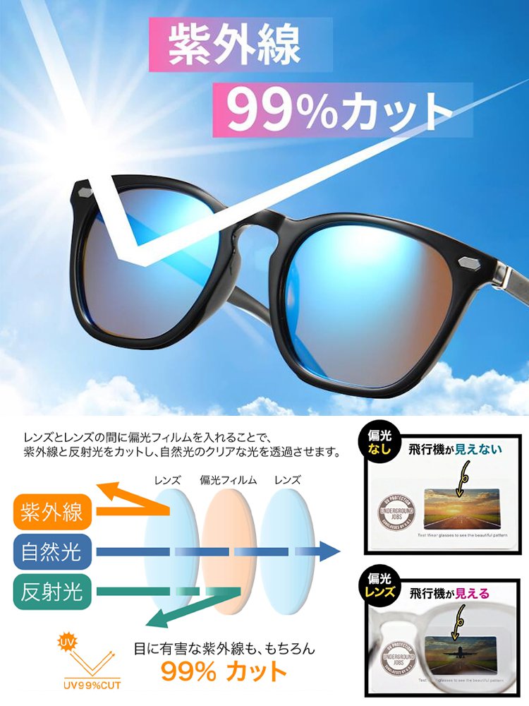 「男女兼用」調光偏光サングラス