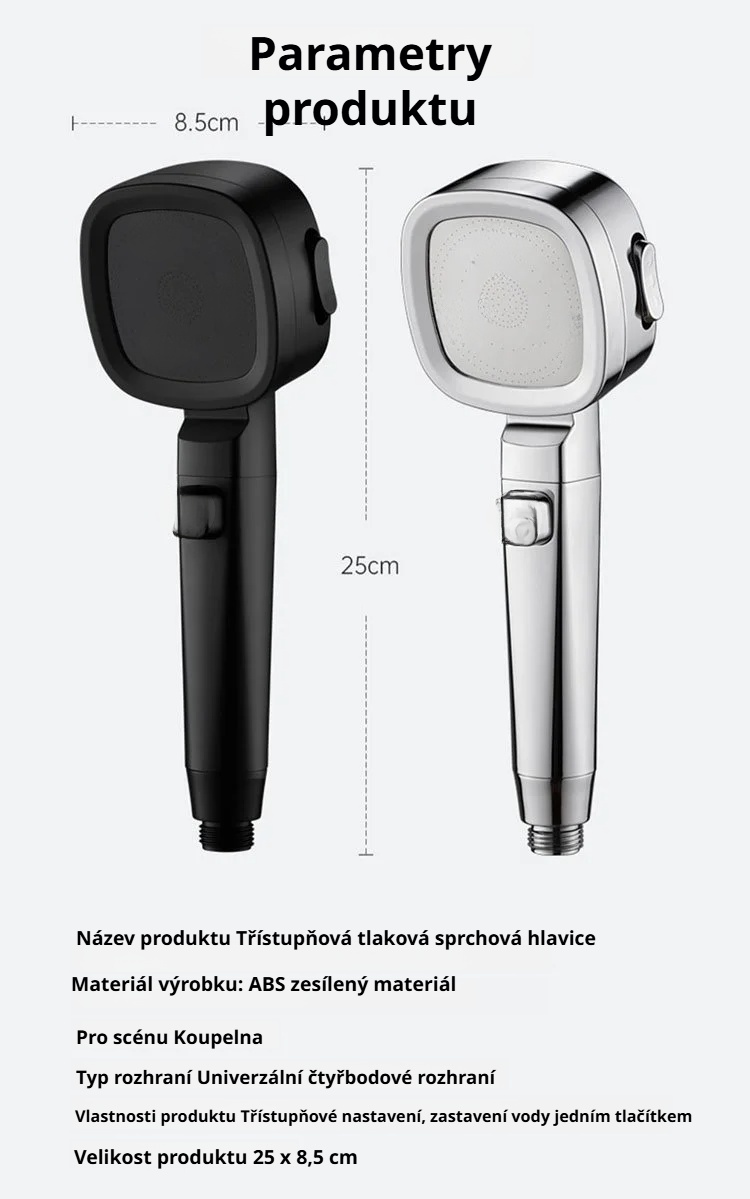 Úspora vody díky tlakové sprchové hlavici