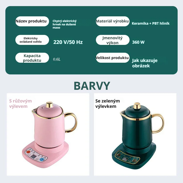 Elektrický hrnek na dušení s více funkcemi 