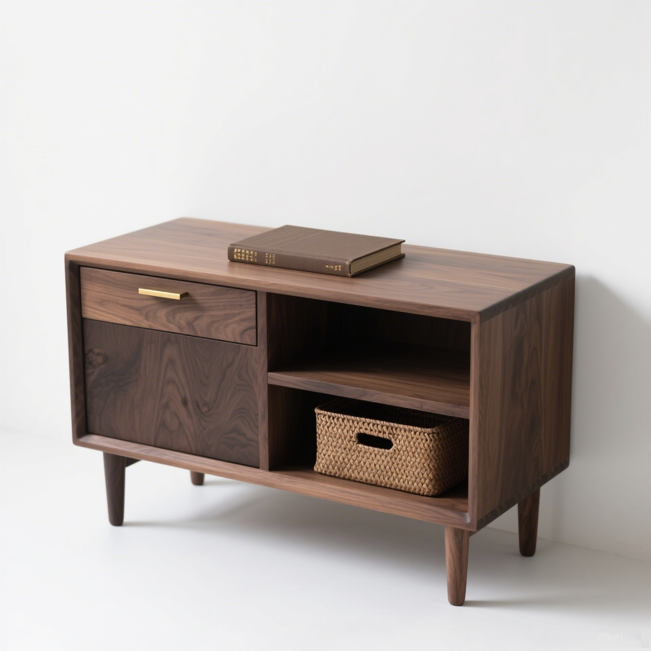 Mesita de noche de lujo moderno de madera maciza para dormitorio