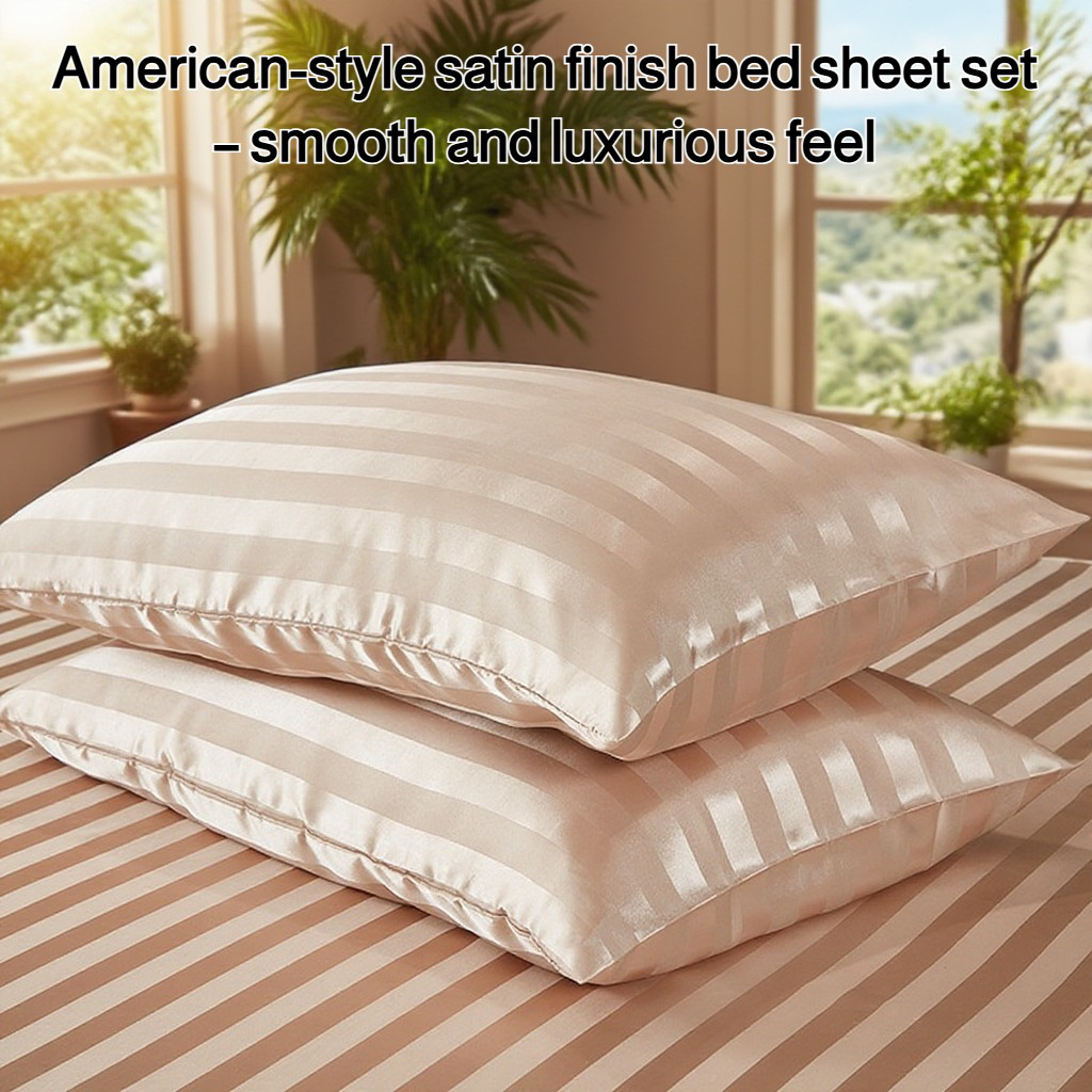 Imitation silk satin three-piece sheet set