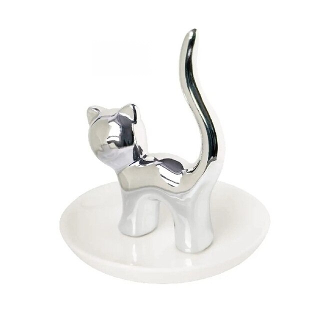 Ceramic curved cat craft ornaments