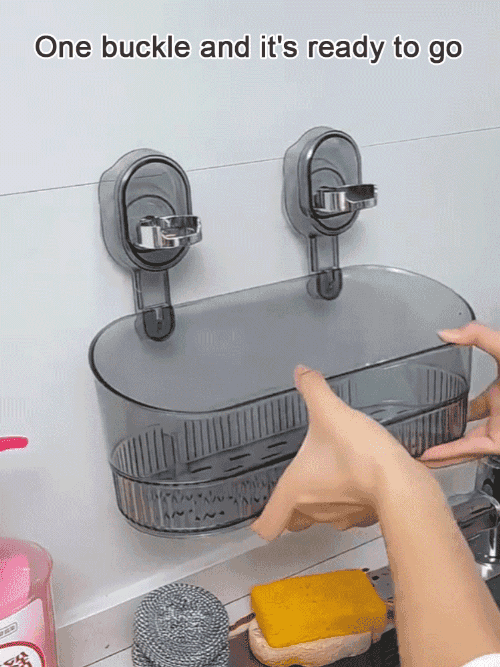 No-punch large suction cup bathroom cosmetic storage box