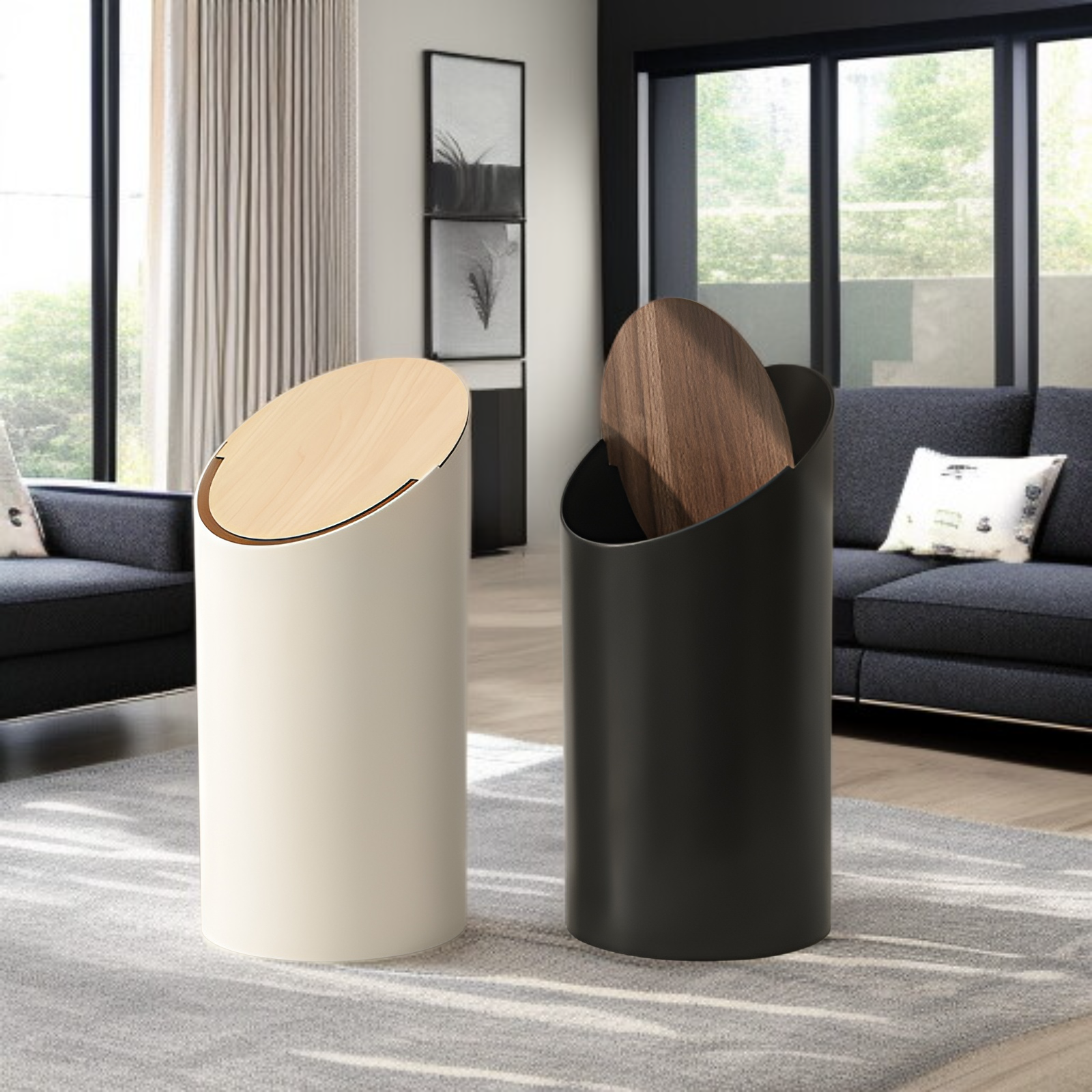 ゴミ箱 おしゃれ 8L ゴミ箱 ふた付き ダストボックス ふた付きゴミ箱 北欧 スリム ゴミ箱 袋が見えない ゴミ箱白 角型 キッチン リビング 洗面所 ゴミ箱 小さい