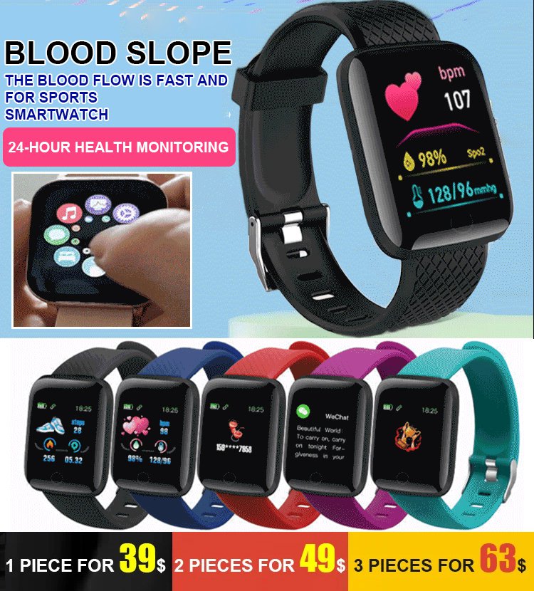 Bluetooth sports watch [All-day monitoring of heart rate and blood pressure].