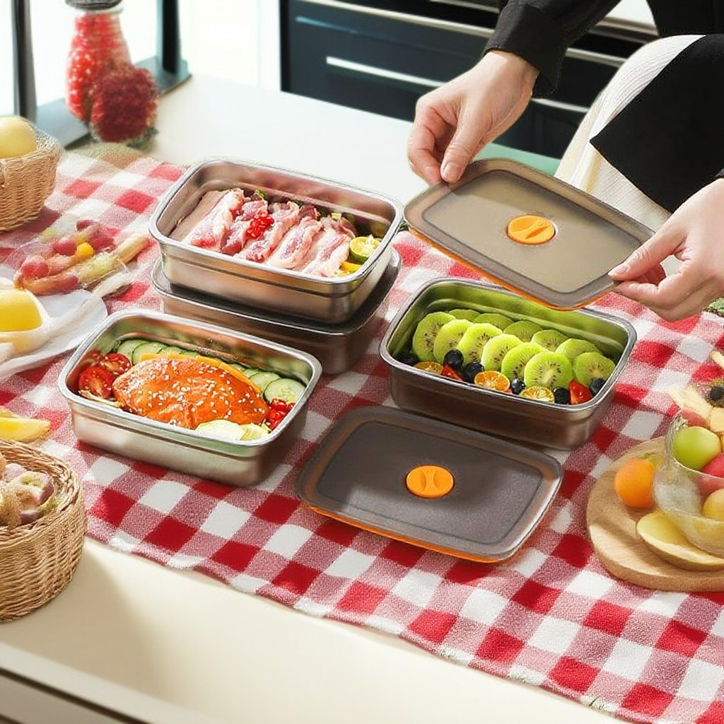 صندوق غداء من الفولاذ المقاوم للصدأ 316 المضاد للبكتيريا
