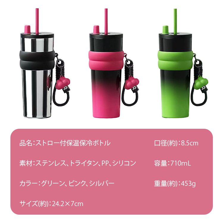 ストロー付保温保冷ボトル