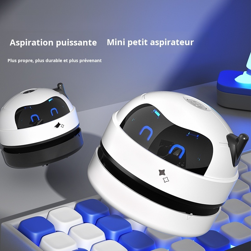 Mini aspirateur de bureau, mini machine de nettoyage rechargeable, nettoyeur de clavier en miettes d