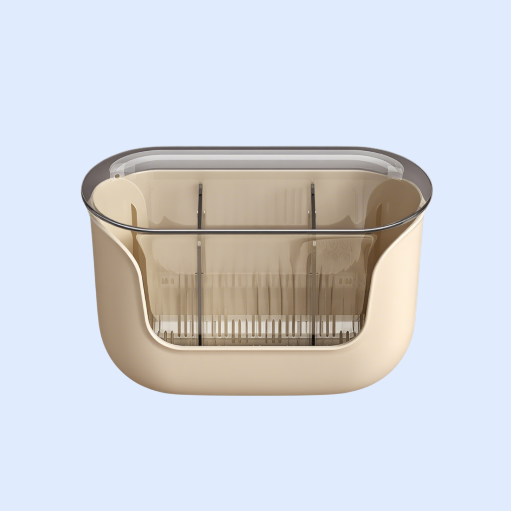 箸筒収納ボックス キッチンカウンター スプーン 食器 水切りラック 仕切り付き 箸置き 食器収納