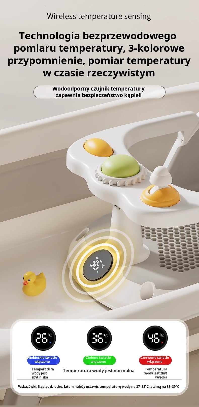 Wygodne siedzisko do kąpieli dla dzieci