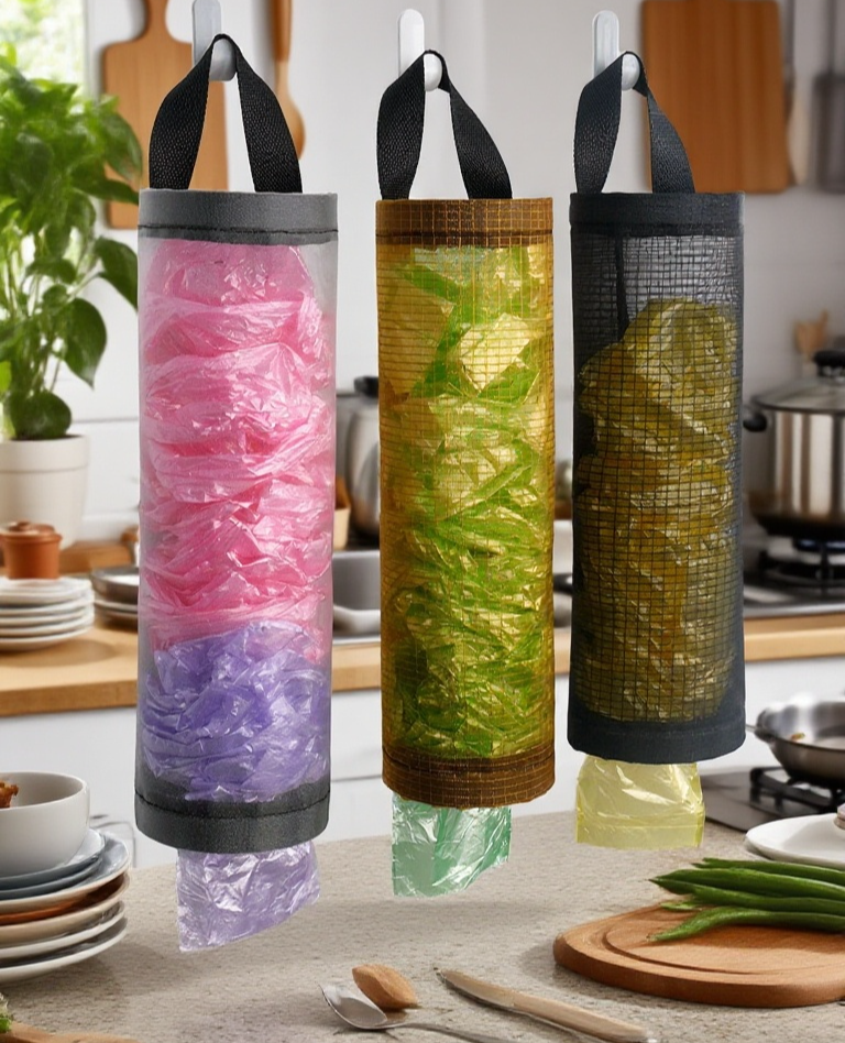 공간 절약형 주방 쓰레기봉투 수납함