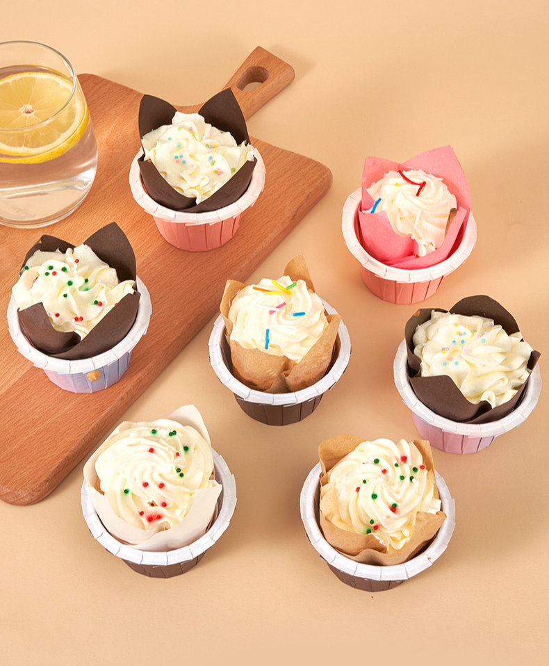 Praktische Einweg Tulpen Pappbecher für Backwaren