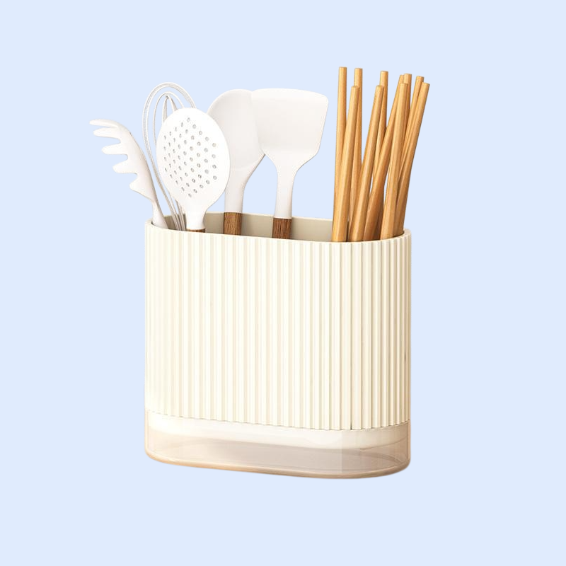 حافظة عيدان وأدوات المطبخ مع تصريف المياه