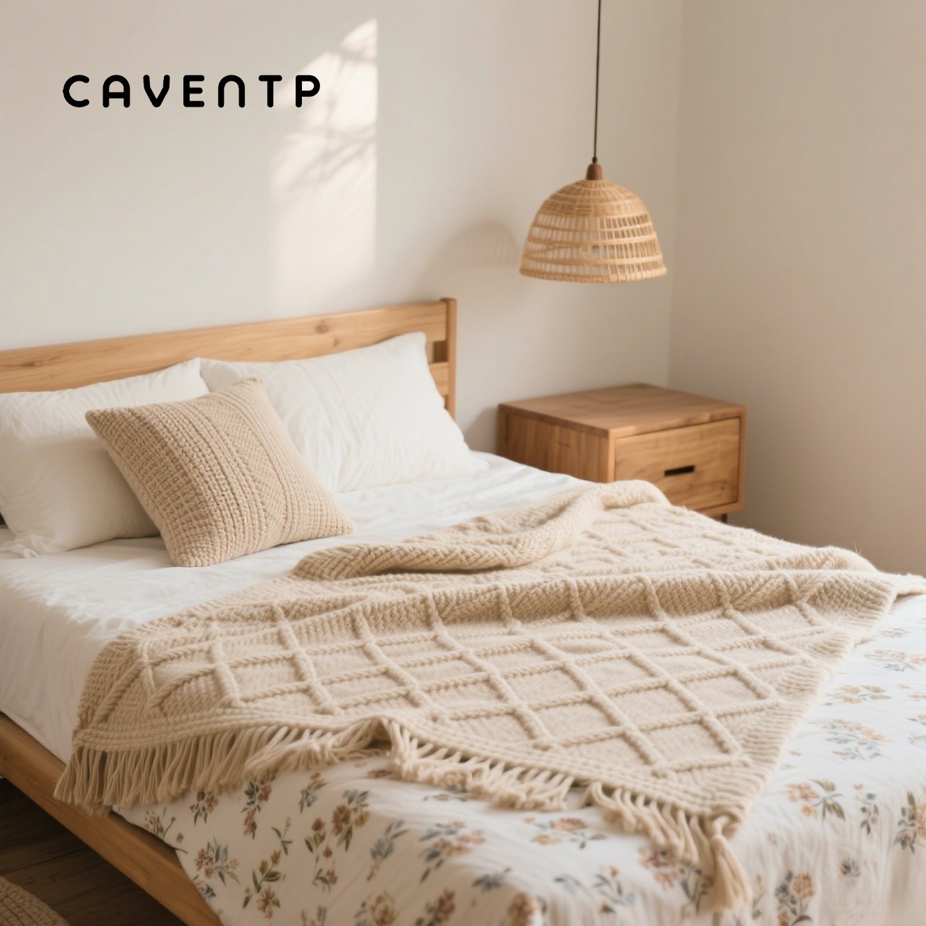 Weiche Decke auf Sofa im Wohnzimmer