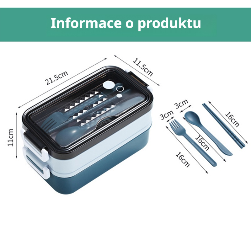  Přenosná dvouvrstvá svačinová krabička
