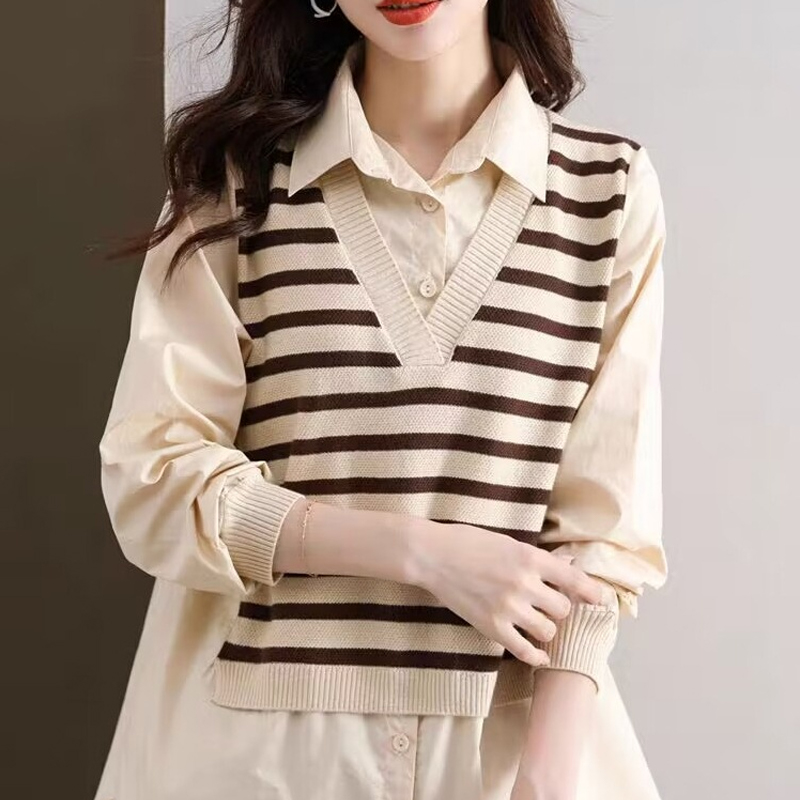 레이어드 스트라이프 셔츠