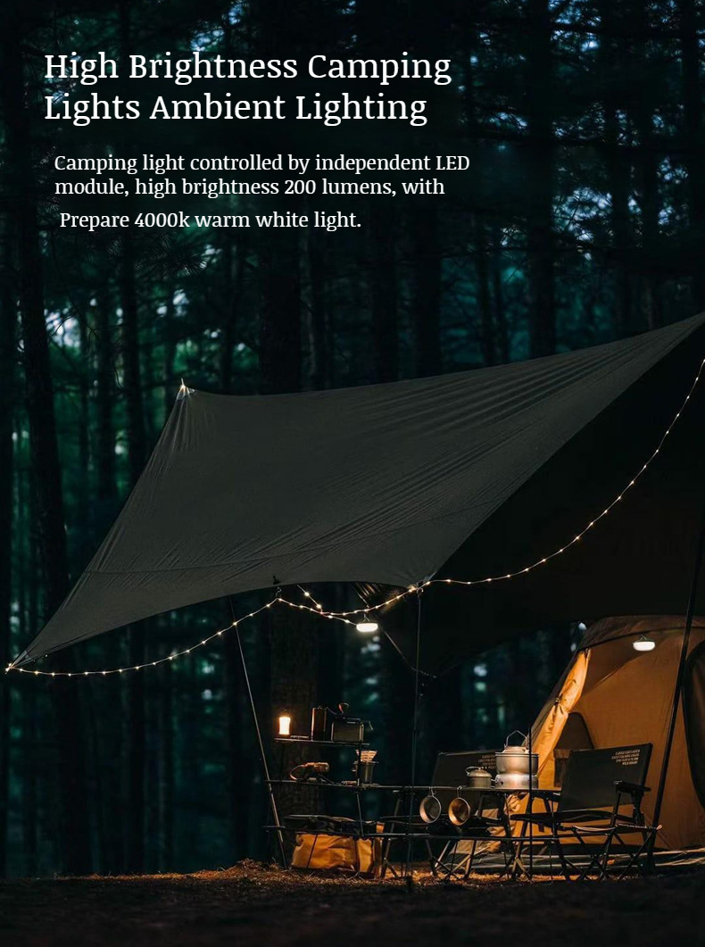 Durable weatherproof lights for backyard tent events