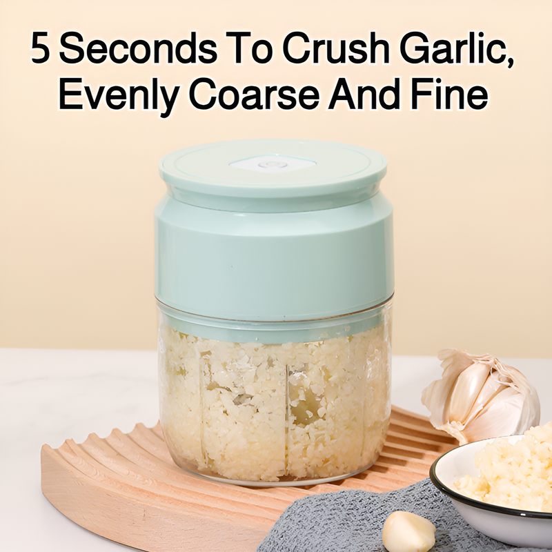 Small Electric Garlic Pounder Cooker Kitchen Coarse Fine Mini Time Effort Saving