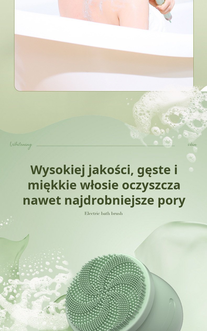 Delikatny masaż silikonową szczotką pod prysznicem