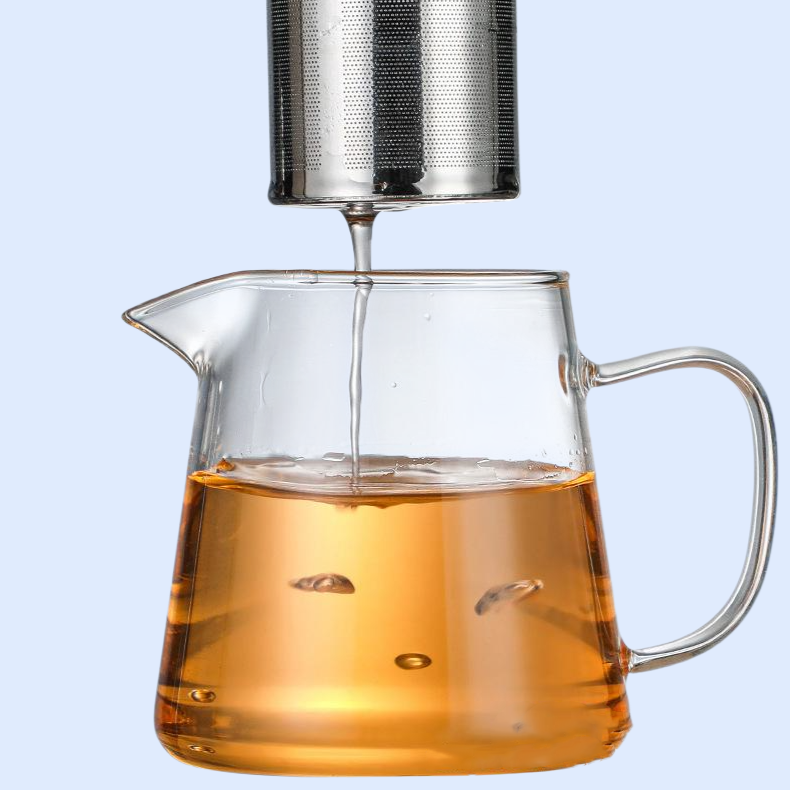 ストーブの周りのティーポット